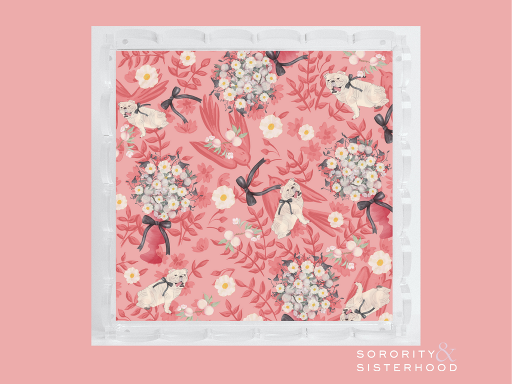 Black & Red Acrylic Scalloped Tray