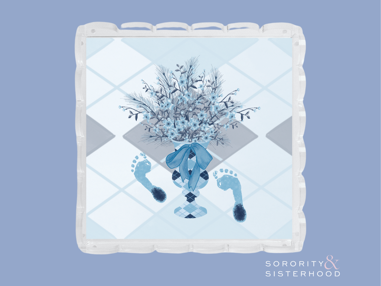 Blue & White Acrylic Tray