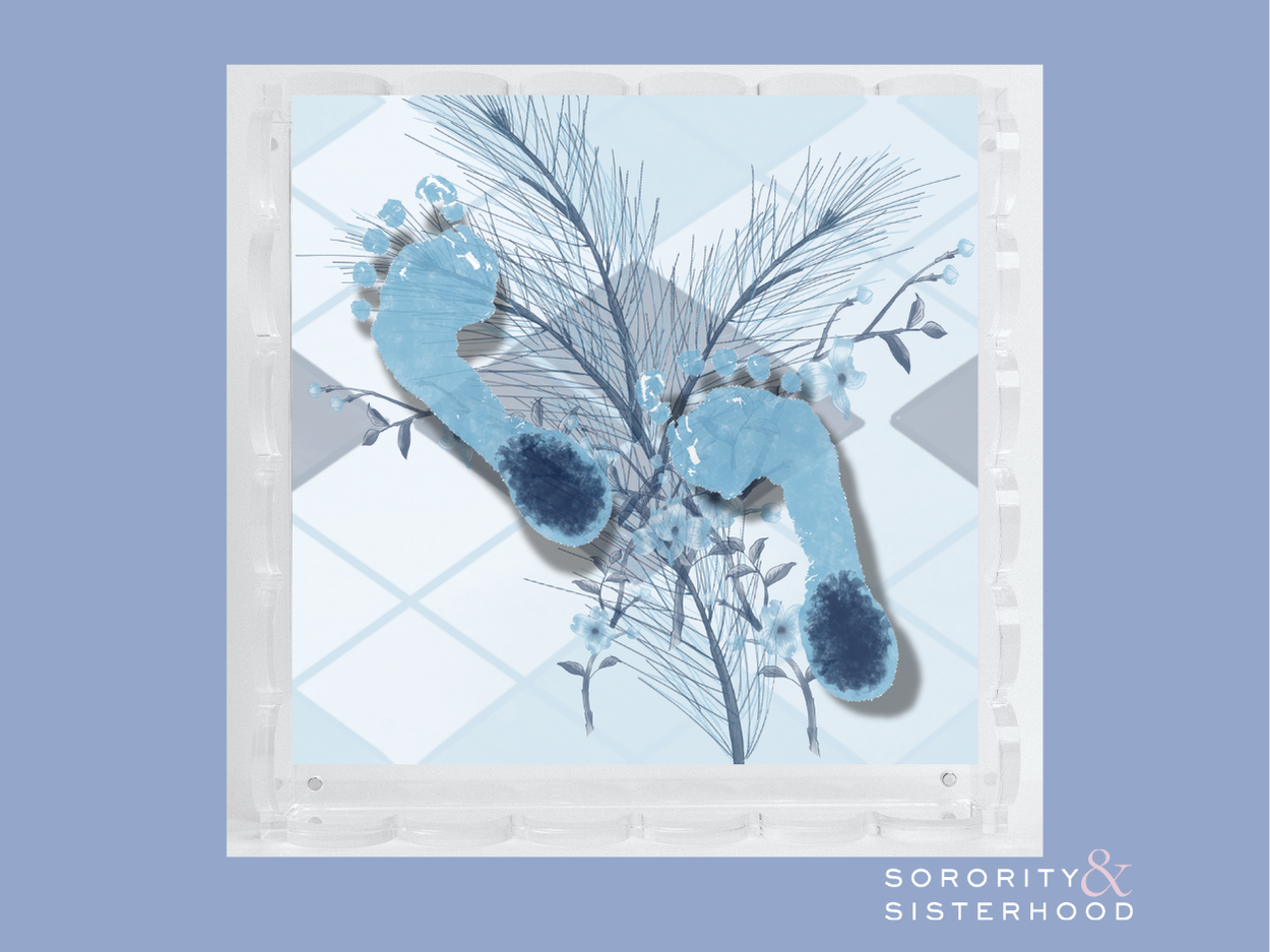 Blue & White Acrylic Tray