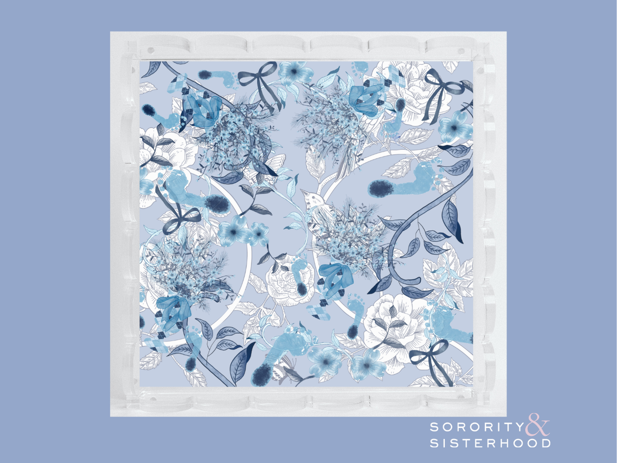 Blue & White Acrylic Tray