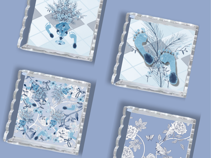 Blue & White Acrylic Tray