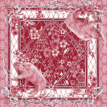 Cardinal and White Bandana Scarf