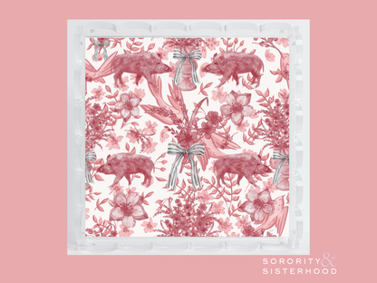 Cardinal & White Acrylic Scalloped Tray