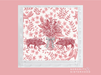 Cardinal & White Acrylic Scalloped Tray