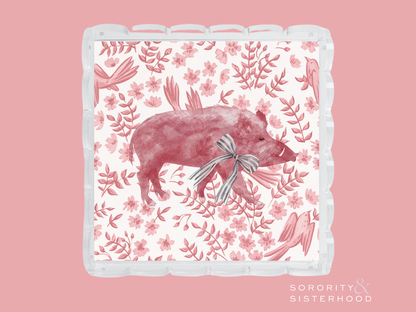 Cardinal & White Acrylic Scalloped Tray