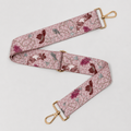 Maroon & White Silk Purse Strap
