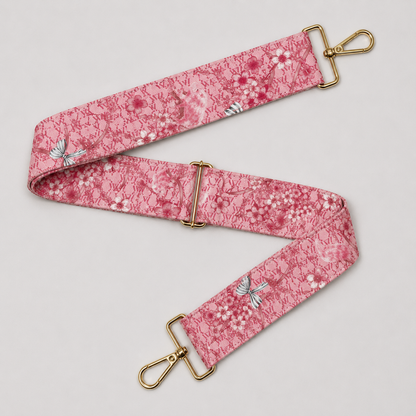 Cardinal & White Silk Purse Strap