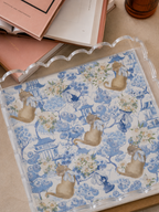 Sky & White Acrylic Scalloped Tray