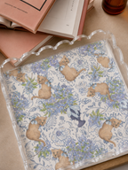 Snow & Navy Acrylic Scalloped Tray