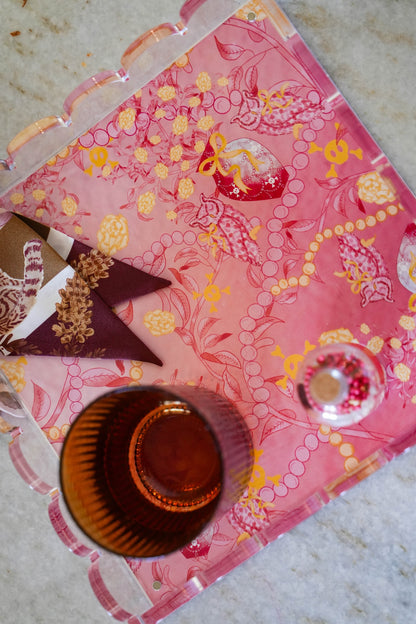 Chi Omega Acrylic Scalloped Tray