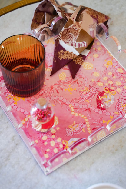 Chi Omega Acrylic Scalloped Tray