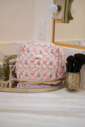 Delta Gamma Toiletry Bag — hand-illustrated quilted cosmetic bag