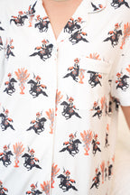 Heirloom Pajama Shorts Set - Black & Orange