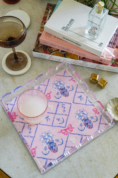 Delta Gamma Acrylic Scalloped Tray