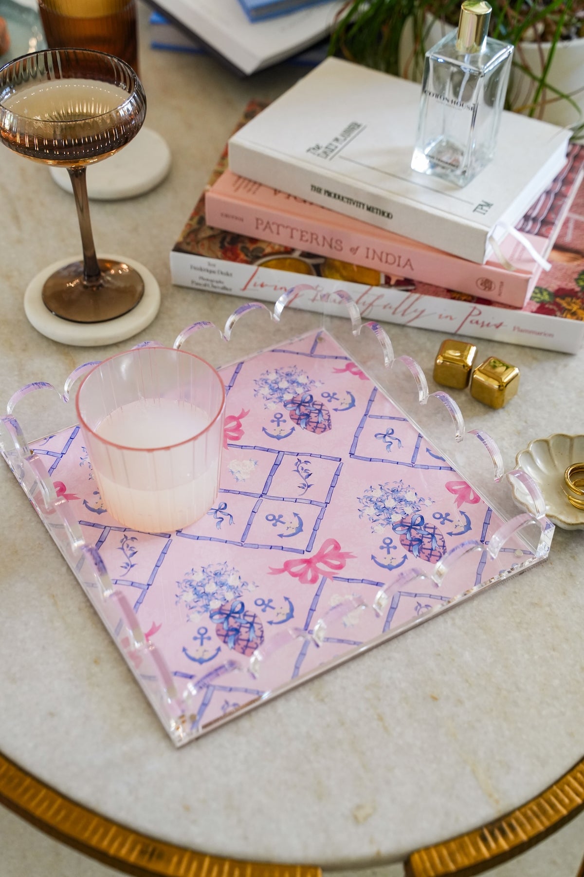 Delta Gamma Acrylic Scalloped Tray