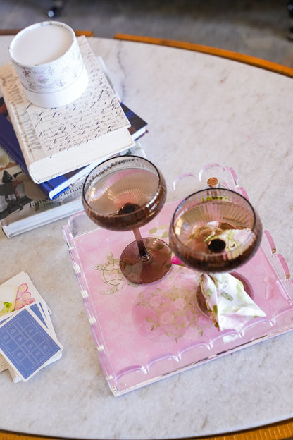 Delta Zeta Acrylic Scalloped Tray