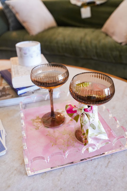 Delta Zeta Acrylic Scalloped Tray