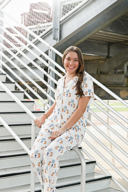 Heirloom Pajama Pants Set - Snow & Navy