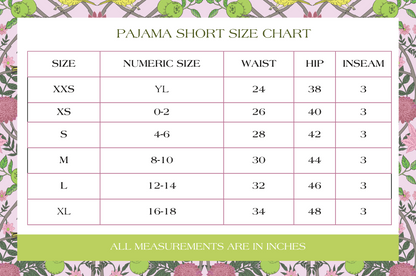 Heirloom Pajama Shorts Set - Green and Gold