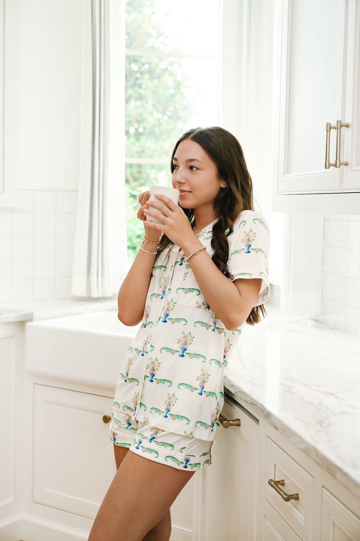Heirloom Pajama Shorts Set - Royal & Orange