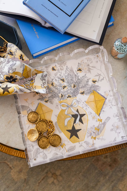 Kappa Alpha Theta Acrylic Scalloped Tray