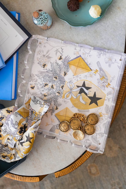 Kappa Alpha Theta Acrylic Scalloped Tray