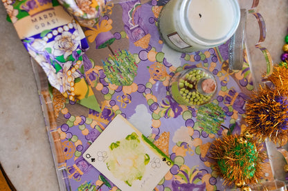 Mardi Party Acrylic Scalloped Tray