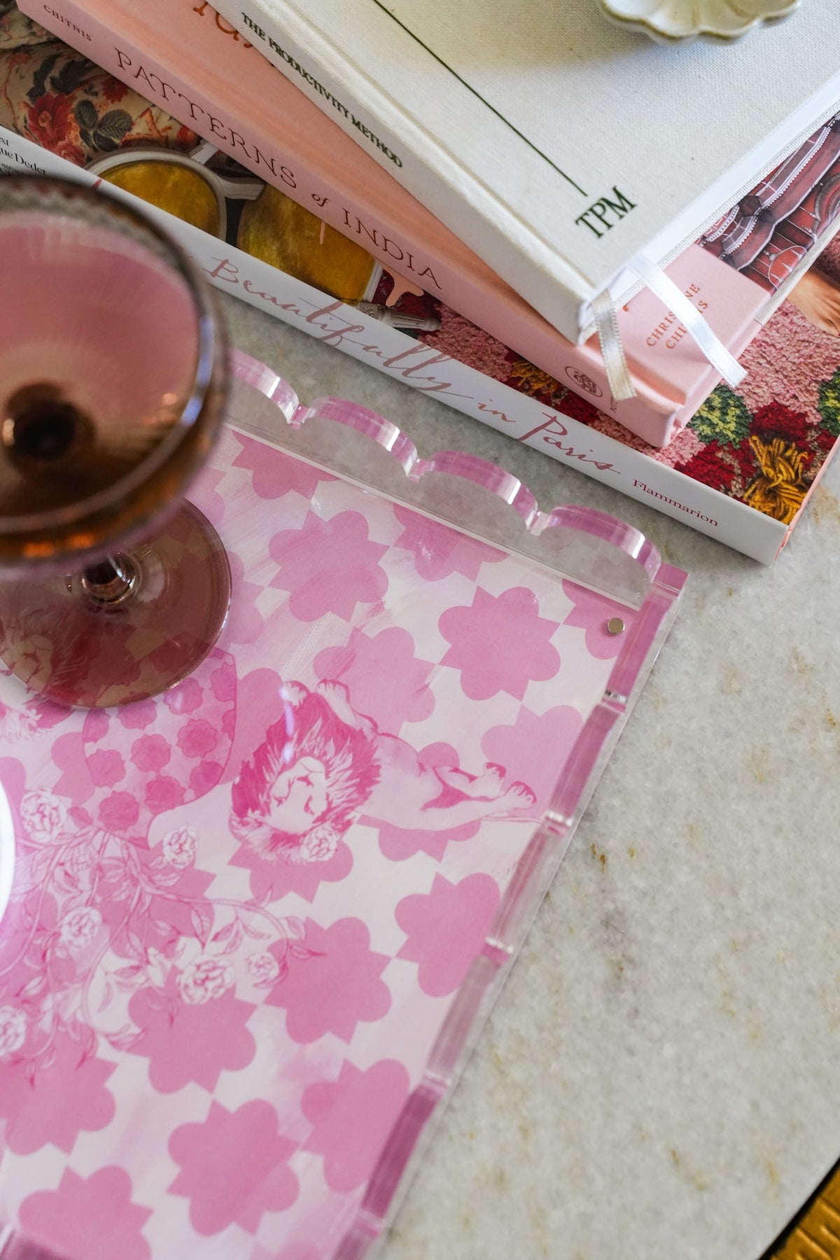 Phi Mu Acrylic Scalloped Tray