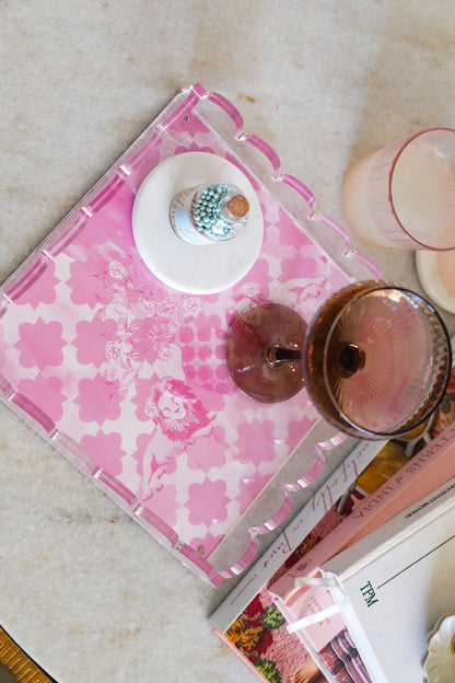 Phi Mu Acrylic Scalloped Tray