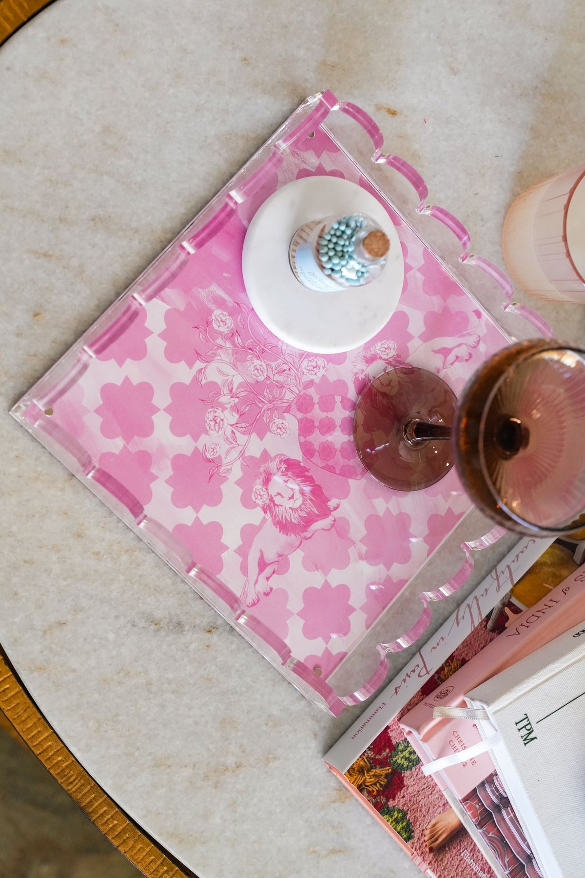 Phi Mu Acrylic Scalloped Tray