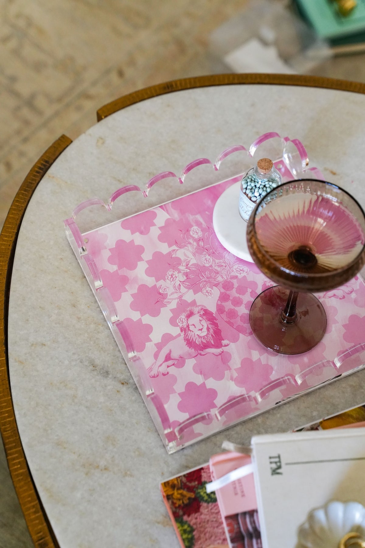 Phi Mu Acrylic Scalloped Tray