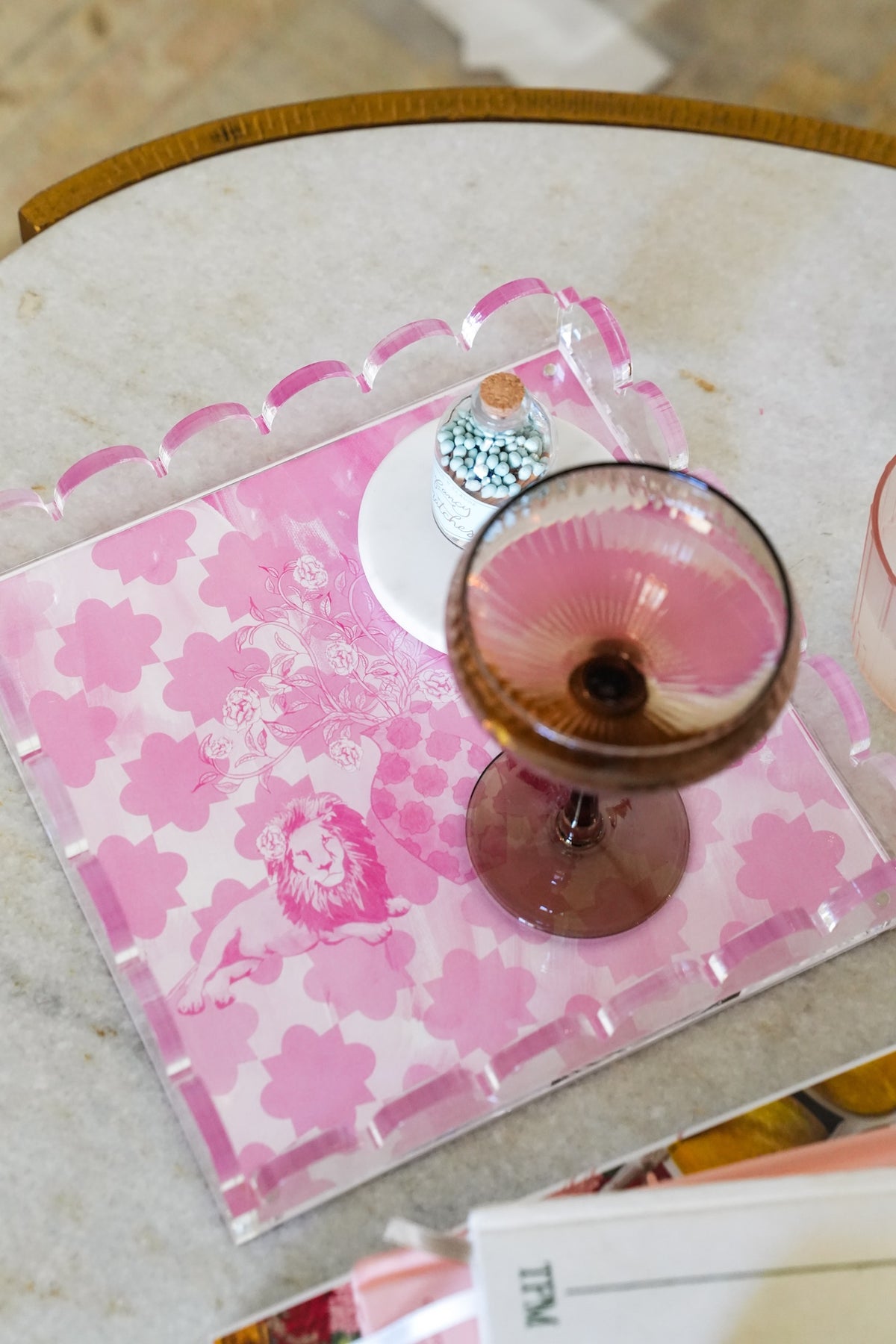 Phi Mu Acrylic Scalloped Tray