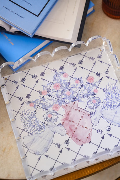 Pi Beta Phi Acrylic Scalloped Tray