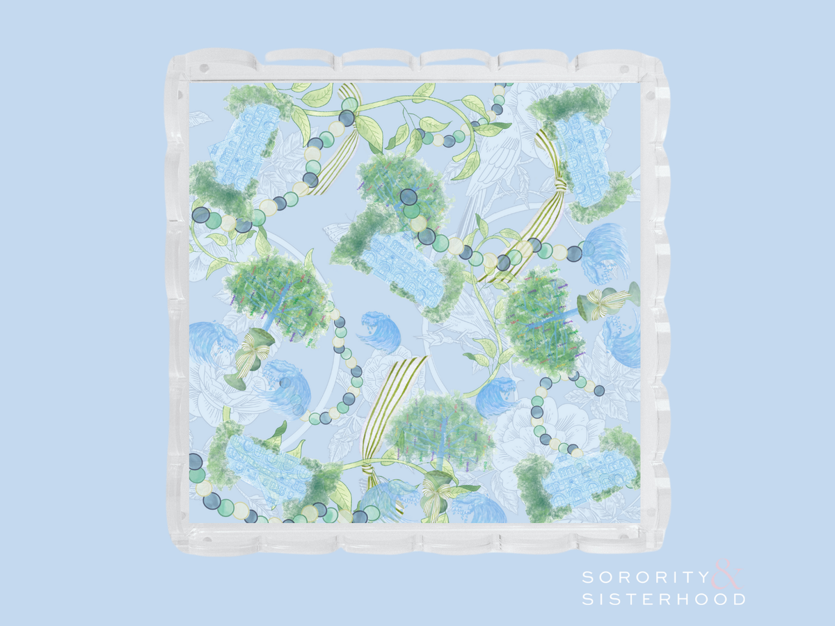 Tulane Acrylic Scalloped Tray