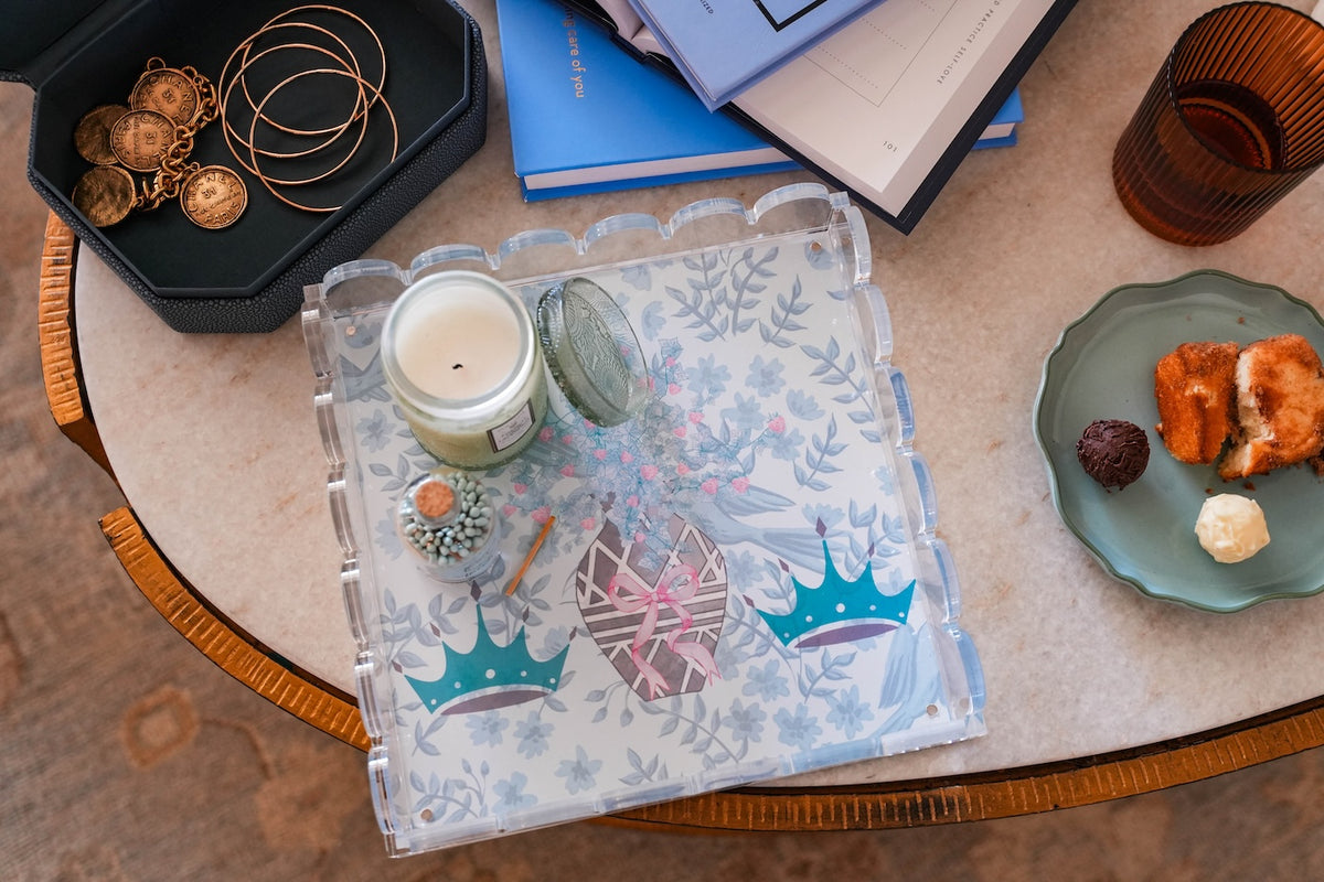 Zeta Tau Alpha Acrylic Scalloped Tray
