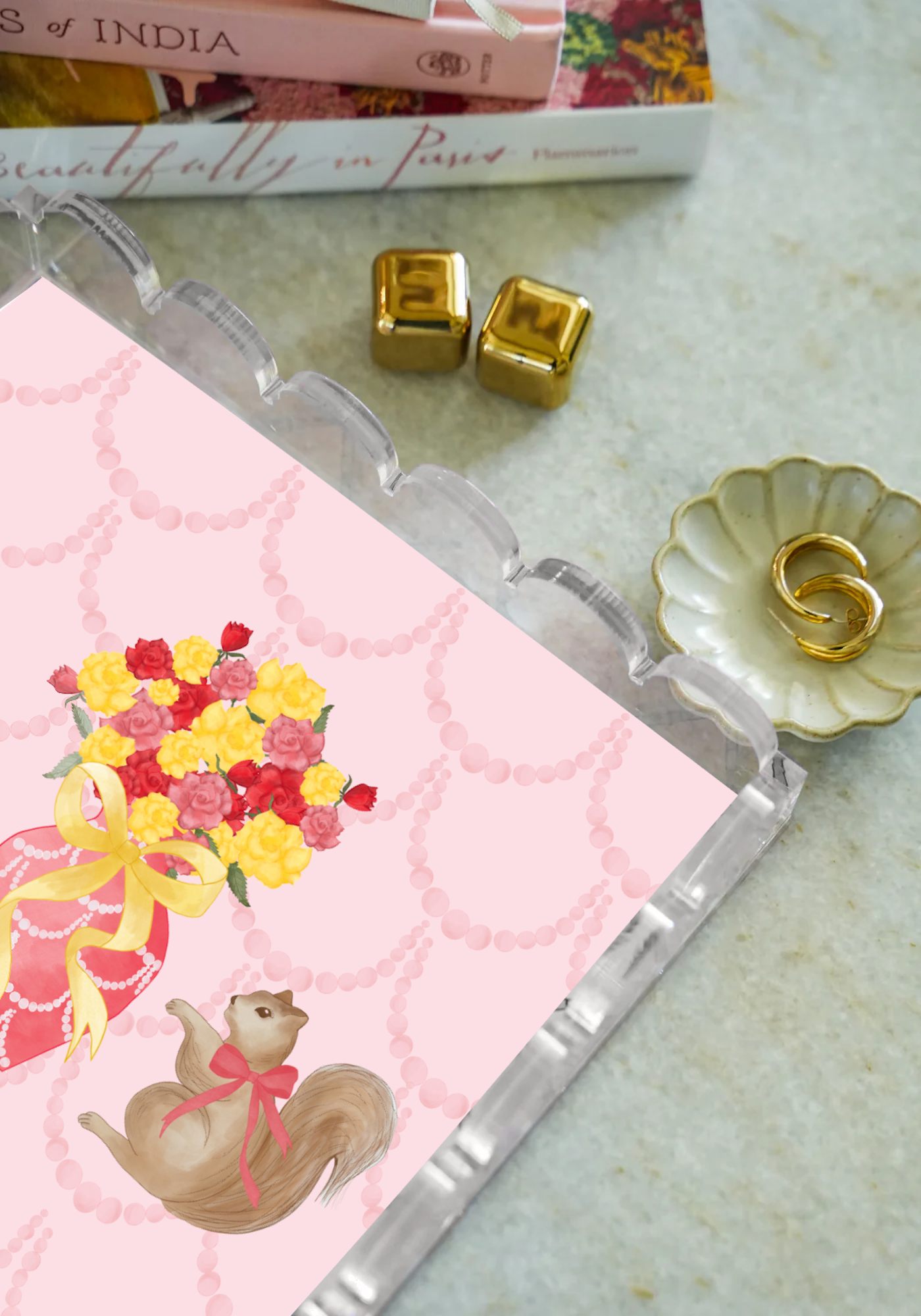 Alpha Gamma Delta Acrylic Scalloped Tray