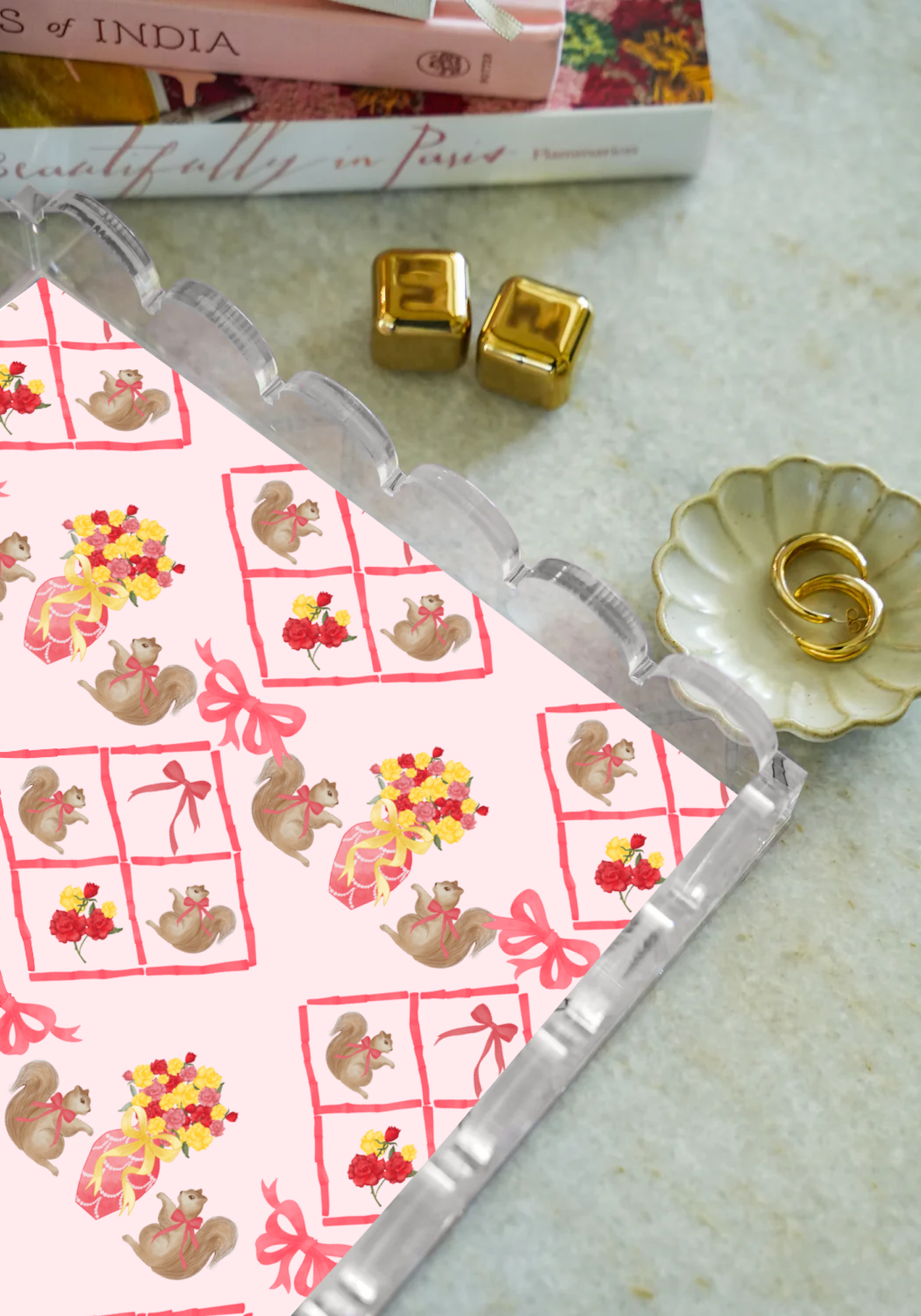 Alpha Gamma Delta Acrylic Scalloped Tray