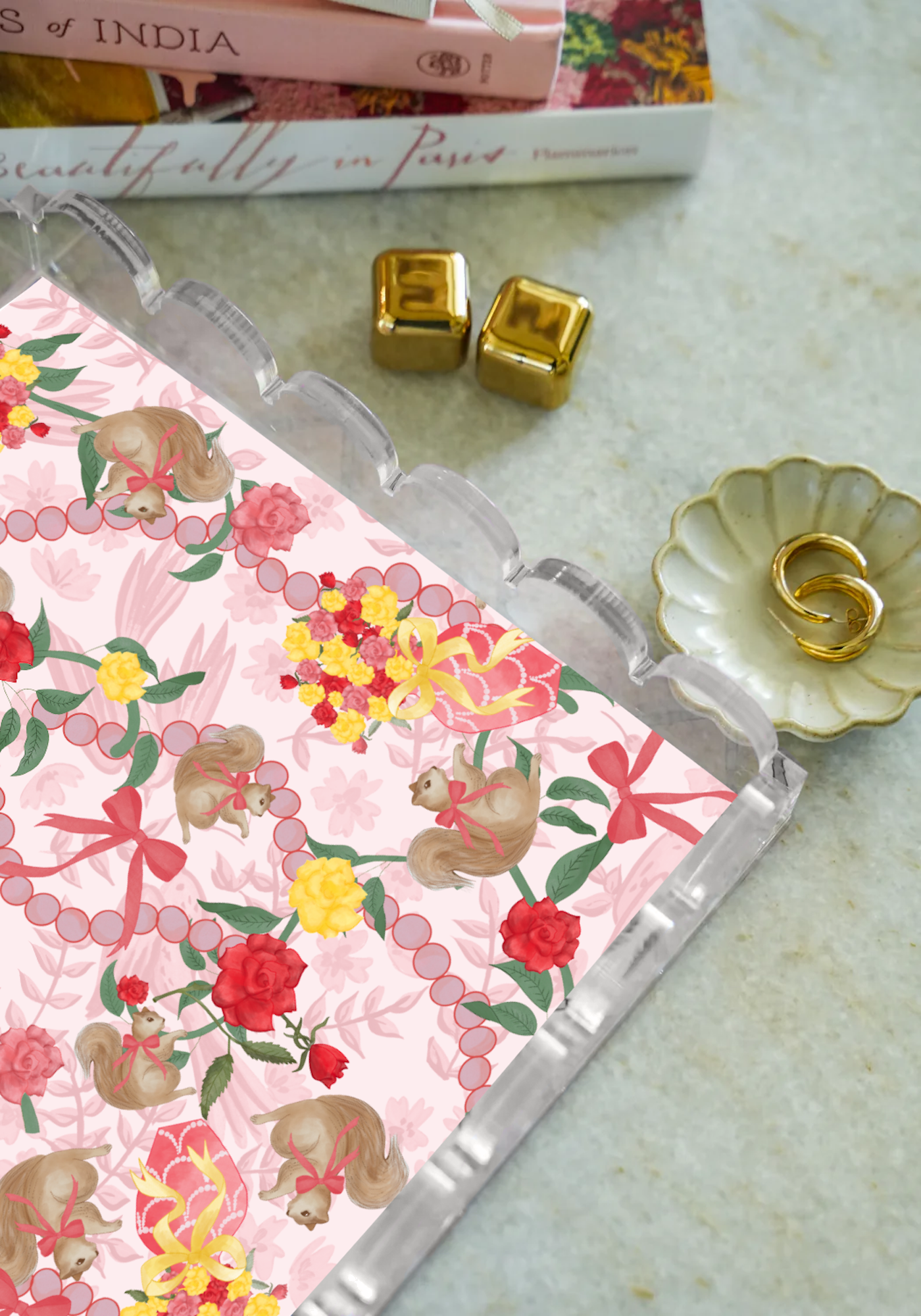 Alpha Gamma Delta Acrylic Scalloped Tray