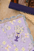 Amethyst & Gold Acrylic Scalloped Tray — acrylic scalloped tray with hand-illustrated magnetic insert