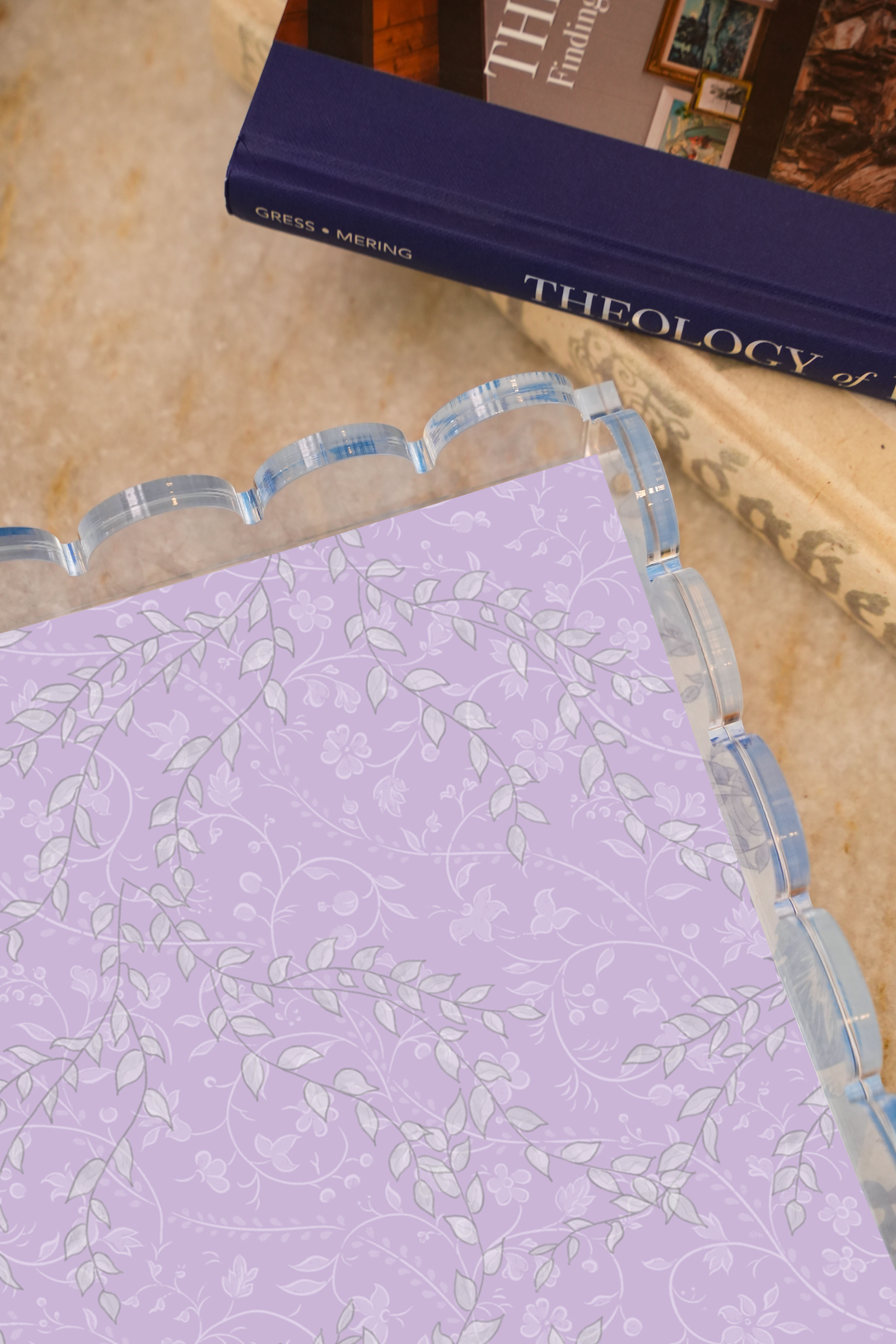 Amethyst & Gold Acrylic Scalloped Tray