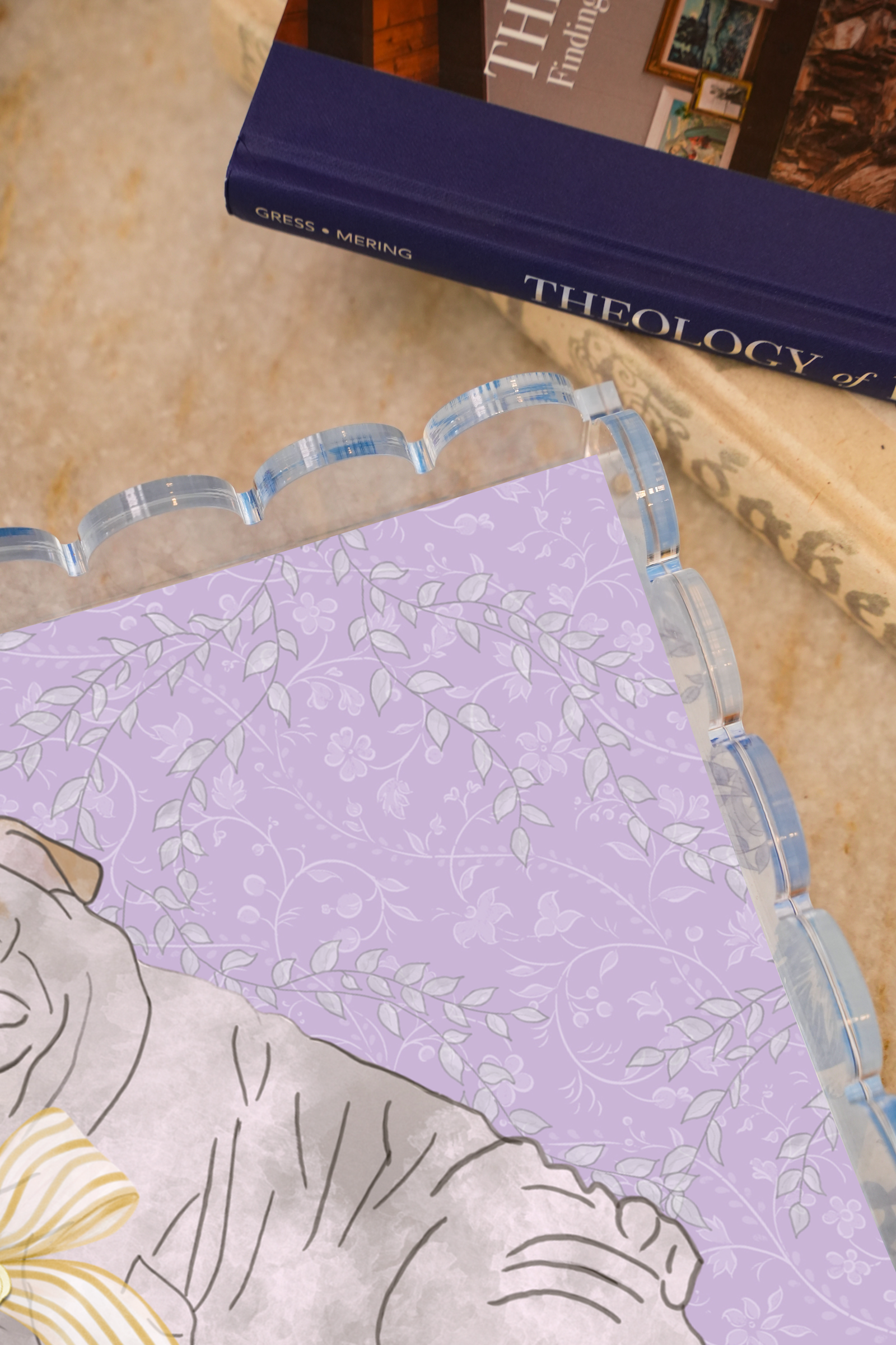 Amethyst & Gold Acrylic Scalloped Tray