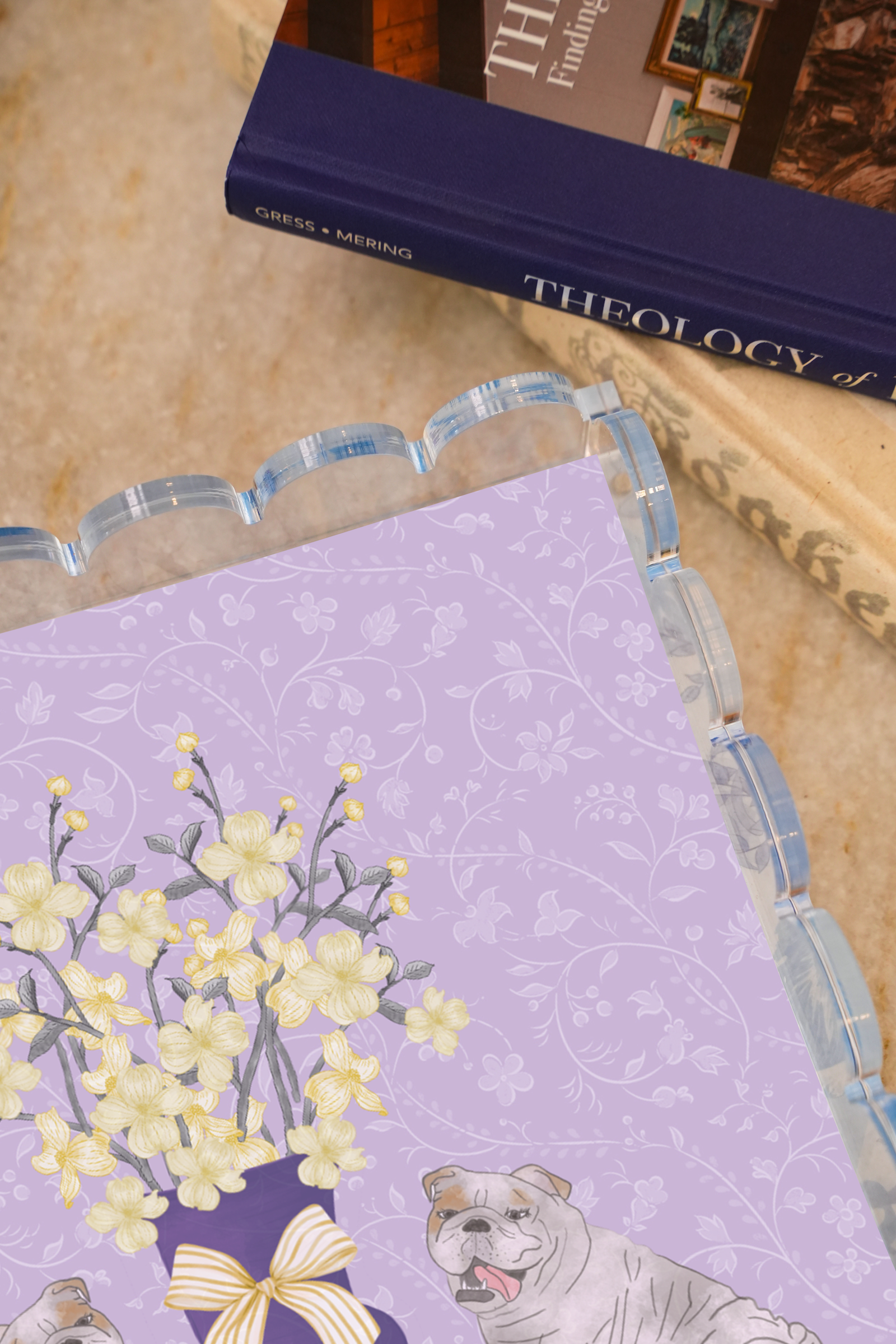 Amethyst & Gold Acrylic Scalloped Tray