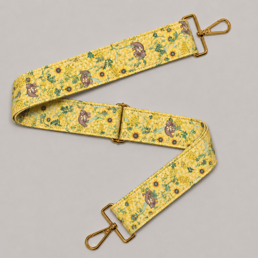 Green & Gold Silk Bag Strap