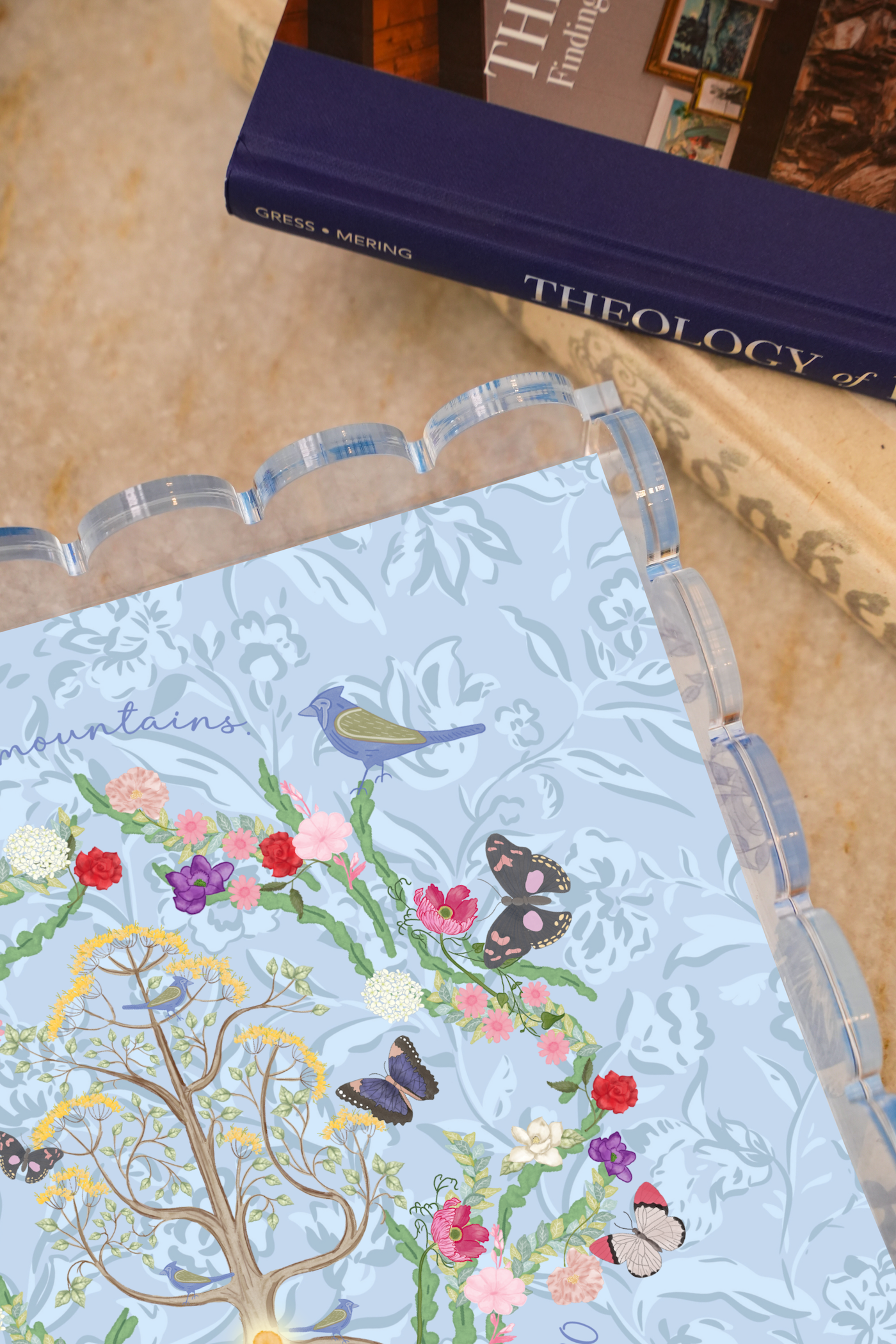 Mustard Seed Acrylic Scalloped Tray