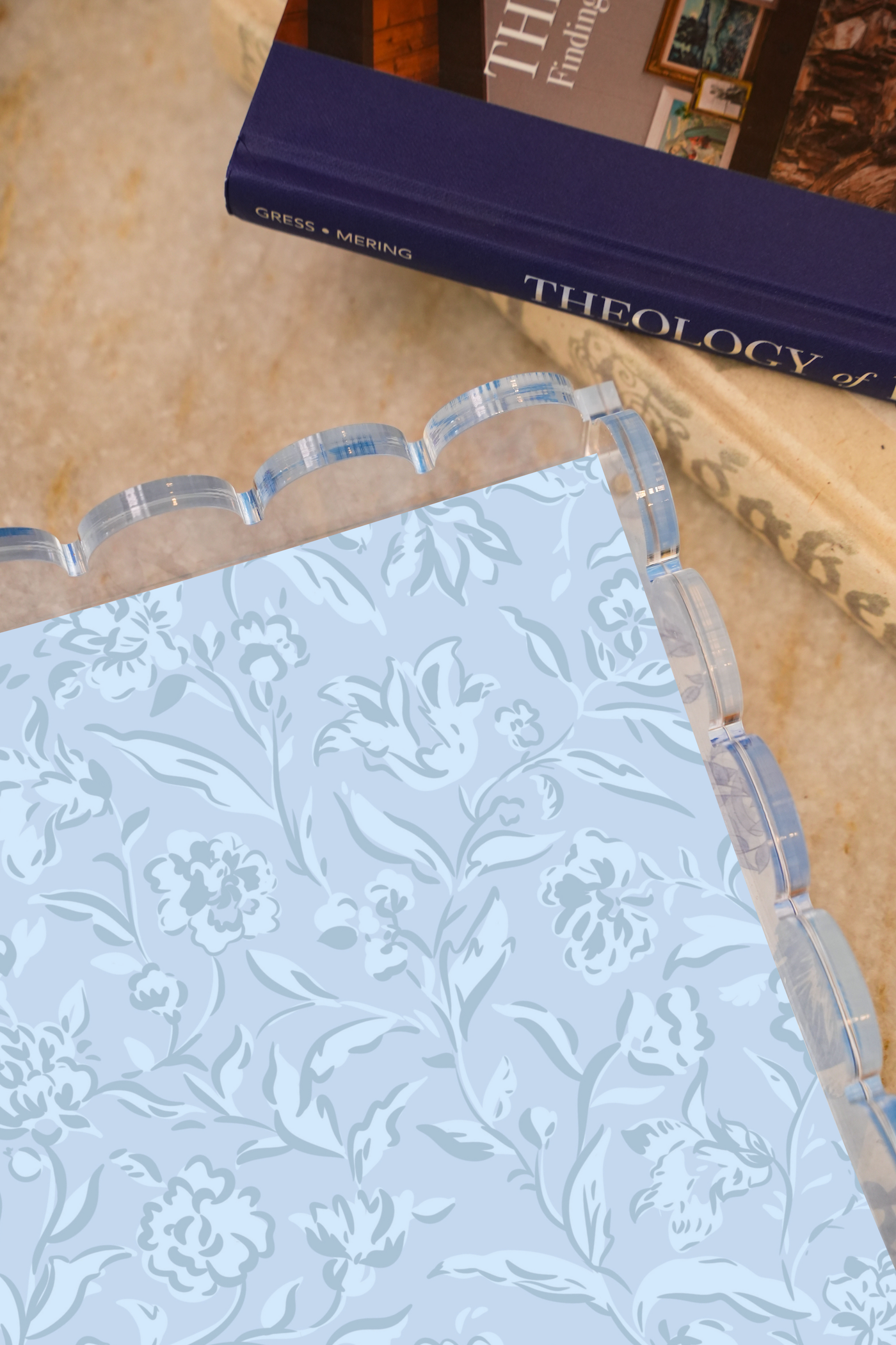Mustard Seed Acrylic Scalloped Tray
