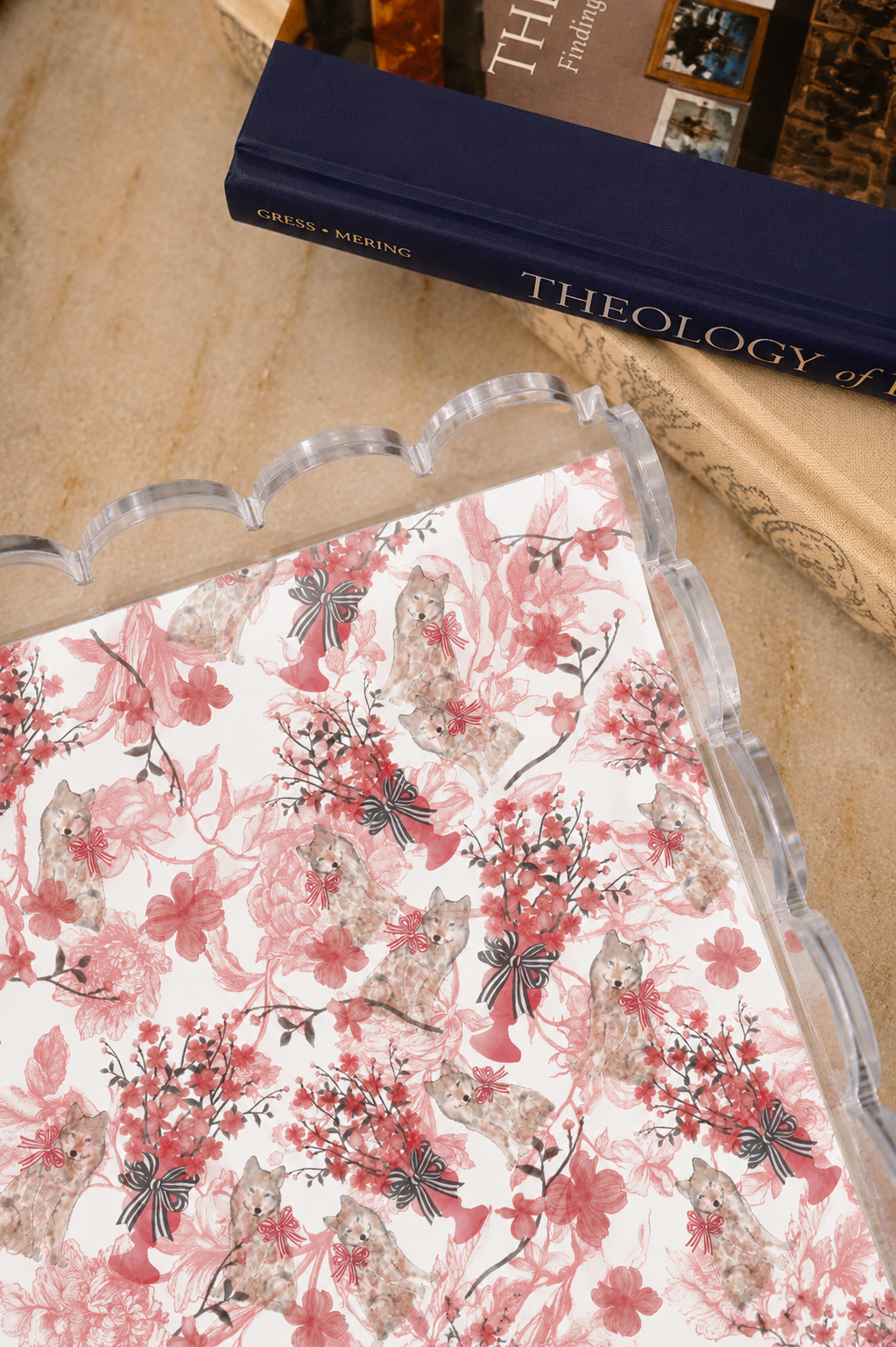 Noir & Rouge Acrylic Scalloped Tray