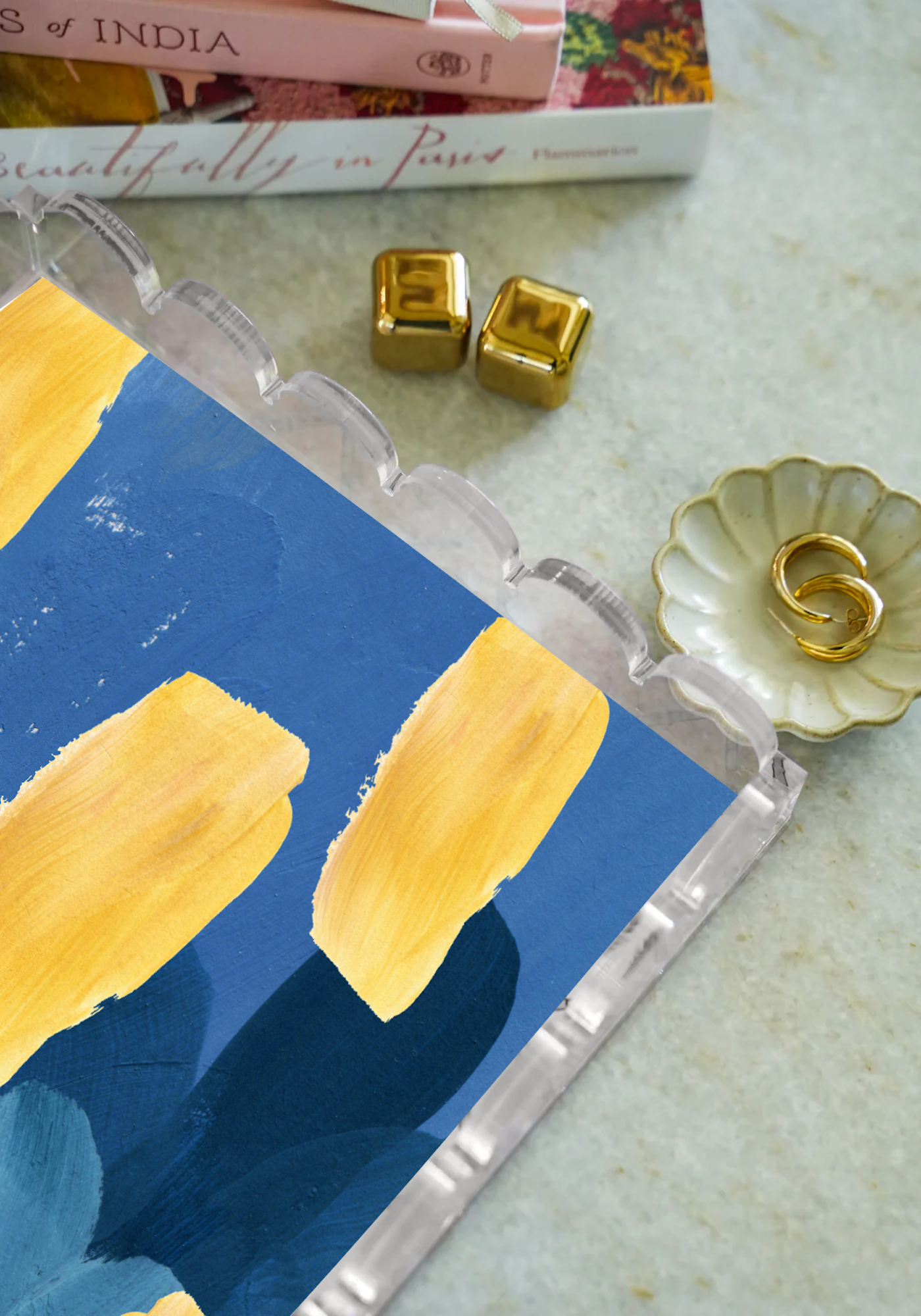 Delta Delta Delta Acrylic Scalloped Tray